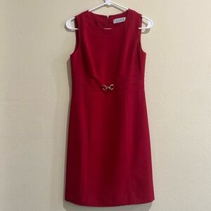 Red Belted Dress